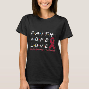 Camiseta Faith Hope Love Brain Aneurysm Awareness