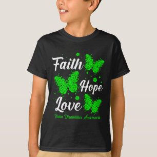 Camiseta Faith Hope Love Brain Disabilities Sensibilización