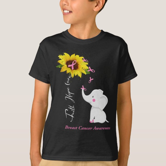 Camiseta Faith Hope Love Breast Cancer Awareness (Anverso)