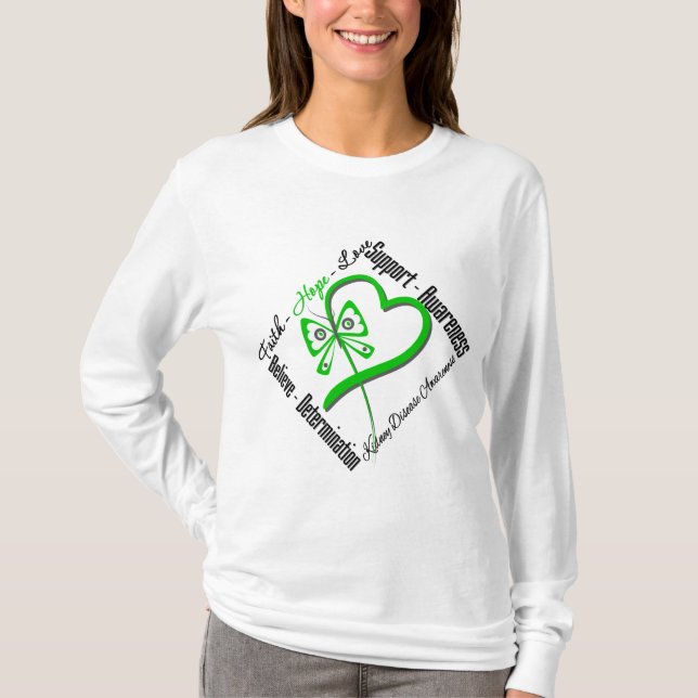 Camiseta Faith Hope Love Butterfly - Enfermedad renal (Anverso)