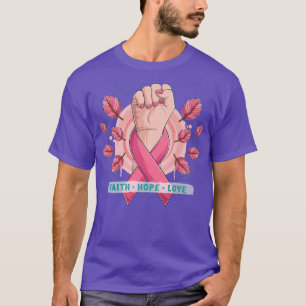 Camiseta Faith Hope Love Cancer Awareness, Strength Unity P