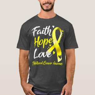 Camiseta Faith Hope Love Child Cancer Awareness 1643