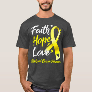 Camiseta Faith Hope Love Child Cancer Awareness 1643