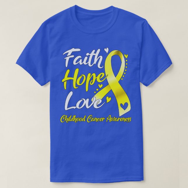Camiseta Faith Hope Love Children Cancer Awareness (1) (Diseño del anverso)