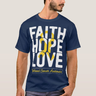 Camiseta Faith Hope Love Children Cancer Awareness Mes G
