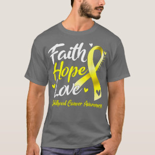Camiseta Faith Hope Love Children Cancer Awareness Ribbon