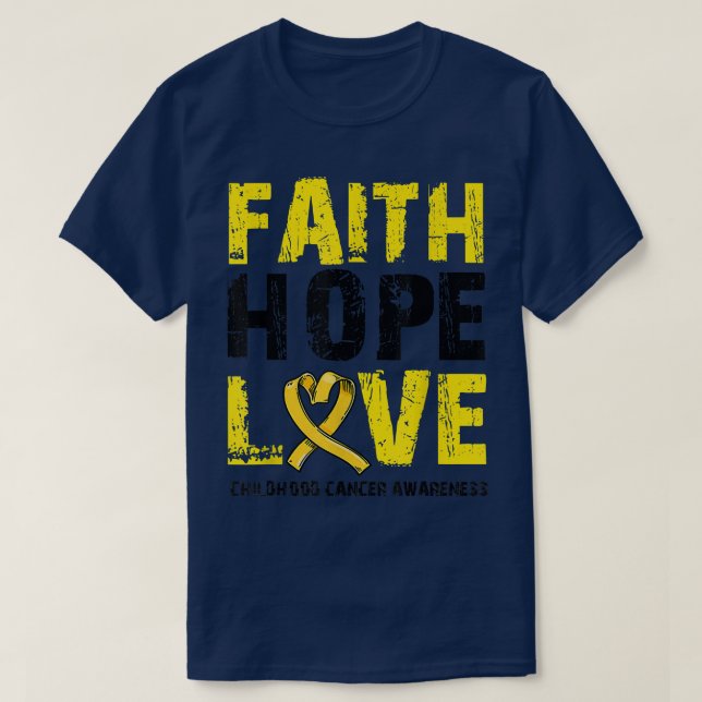Camiseta Faith Hope Love Children's Cancer Awareness1644 (Diseño del anverso)