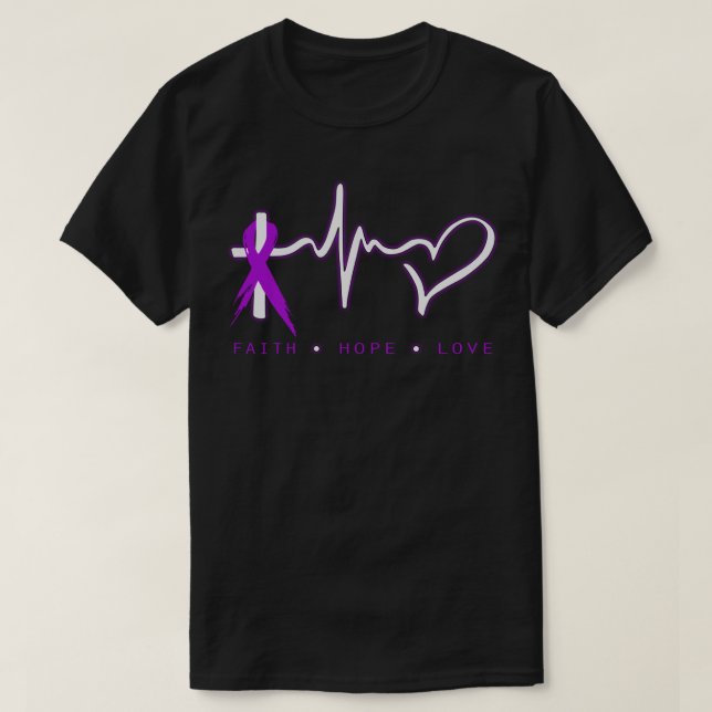 Camiseta Faith Hope Love Christian Peach Ribbon Warrior  (Diseño del anverso)