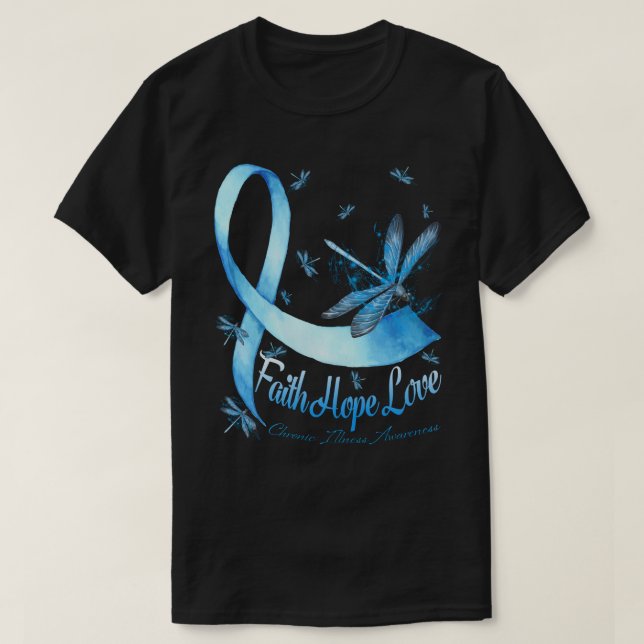 Camiseta Faith Hope Love Chronness Illness Awareness Dragon (Diseño del anverso)