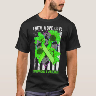 Camiseta Faith Hope Love Crossing Depression Awareness