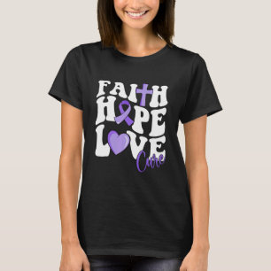 Camiseta Faith Hope Love Cure Puple Ribbon Rett Syndrome Wa