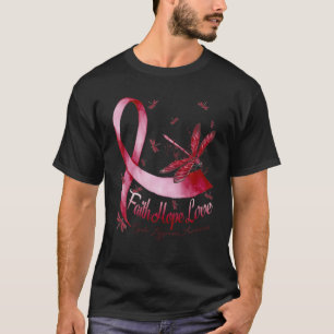 Camiseta Faith Hope Love Cystic Hygroma Awareness Dragonfly