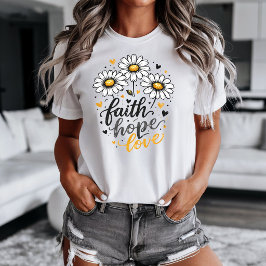 Camiseta Faith, Hope, Love & Daisies