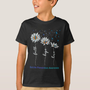 Camiseta Faith Hope Love Daisy Suicidio Prevención Concienc