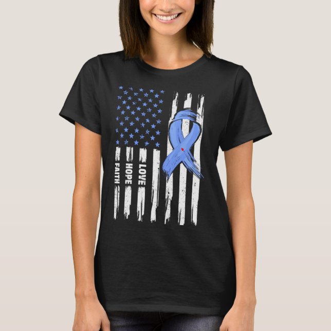 Camiseta Faith Hope Love Diabetes Awareness American Flag (Anverso)
