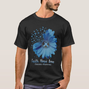 Camiseta Faith Hope Love Diabetes Awareness Sunflower