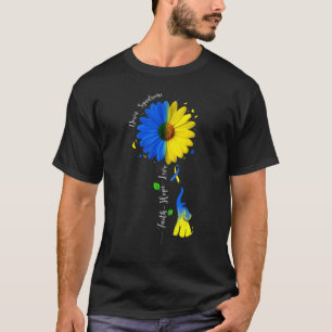 Camiseta Faith Hope Love Down Syndrome Awareness Ribbon Yel