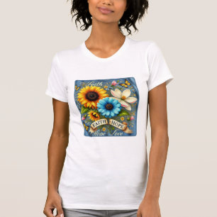 Camiseta Faith, Hope & Love - Edición Americana de Flor Sil
