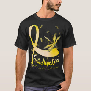 Camiseta Faith Hope Love Endometriosis Awareness Dragonfly