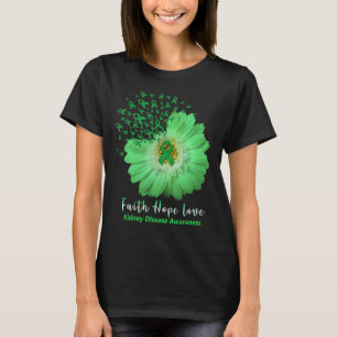 Camiseta Faith Hope Love Enfermedades renales Conciencia Gr