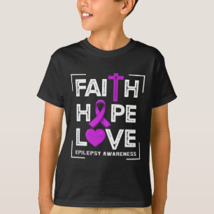 Camiseta Faith Hope Love Epilepsy Awareness