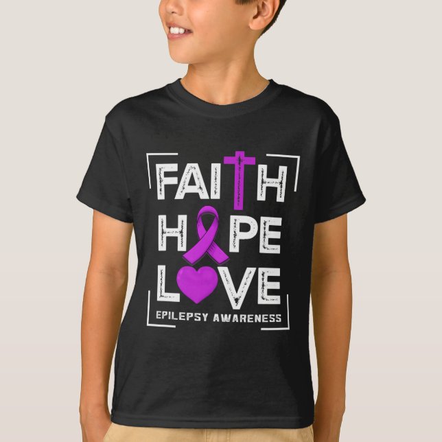 Camiseta Faith Hope Love Epilepsy Awareness (Anverso)