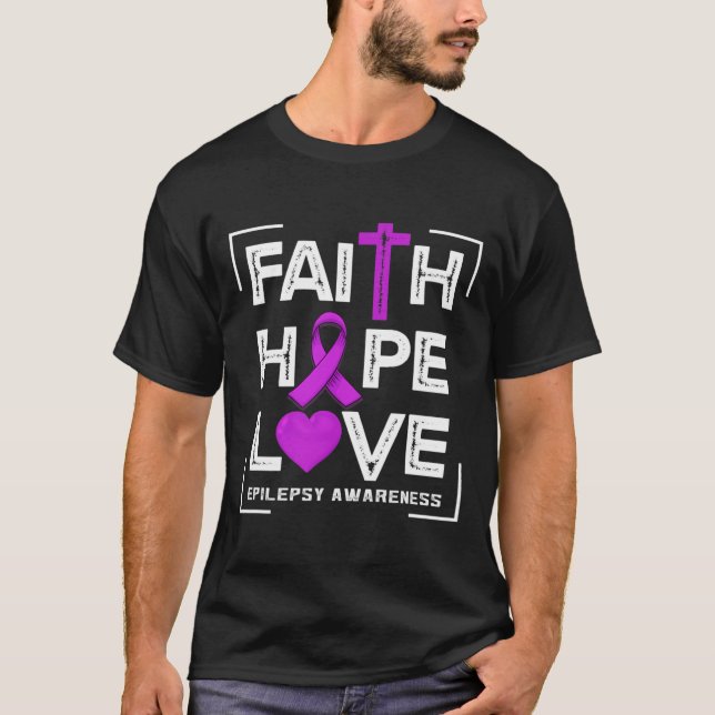 Camiseta Faith Hope Love Epilepsy Awareness (Anverso)