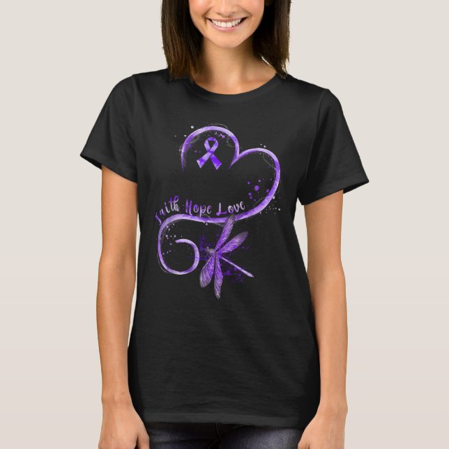 Camiseta Faith Hope Love Epilepsy Awareness Survivor (Anverso)