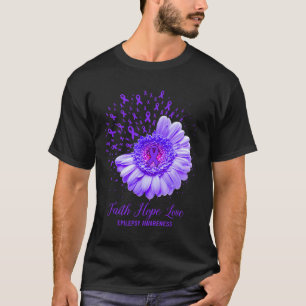 Camiseta Faith Hope Love Epilepsy Awareness Survivor Fighor