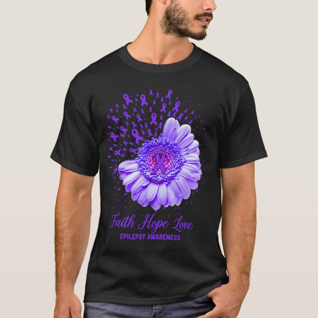 Camiseta Faith Hope Love Epilepsy Awareness Survivor Fighte (Anverso)