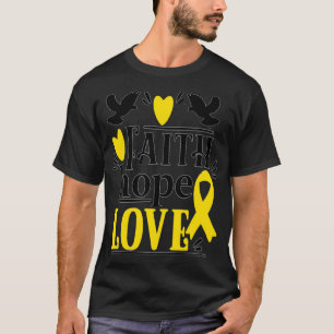 Camiseta Faith Hope Love Ewing sarcoma Cancer Conciencia