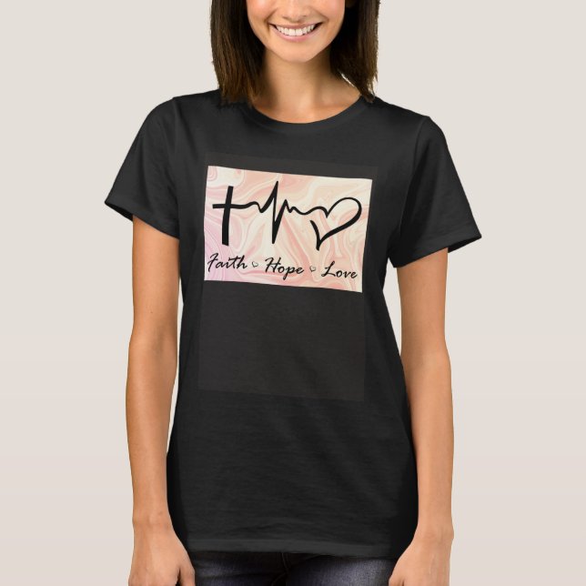 Camiseta Faith Hope Love Expression Affection Christian Rel (Anverso)