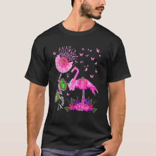 Camiseta Faith Hope Love Flamingo Breast Cancer Awareness P