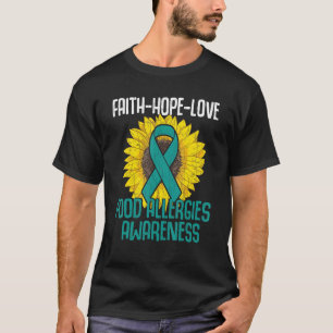 Camiseta Faith Hope Love Food Alergy Awareness Mes Verde az