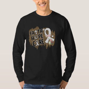 Camiseta Faith Hope Love For Women Leopard White Ribbon