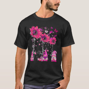 Camiseta Faith Hope Love Gnome Ribbon Breast Cancer Awarene