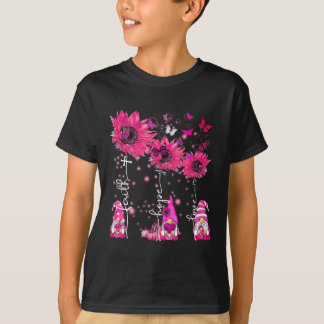 Camiseta Faith Hope Love Gnome Ribbon Cáncer de Mama Awaren