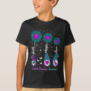 Camiseta Faith Hope Love Gnome Ribbon Suicide Prevention Aw