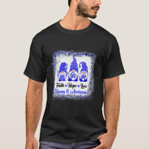 Camiseta Faith Hope Love Gnomes Trisomy 18 Awareness Leopar