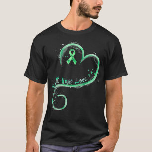 Camiseta Faith Hope Love Green Ribbon Mental Health Awarene
