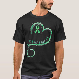 Camiseta Faith Hope Love Green Ribbon Mental Health Awarene