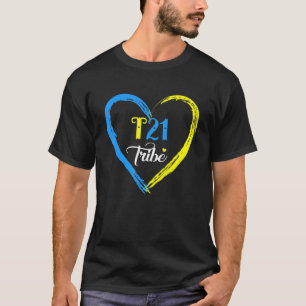 Camiseta Faith Hope Love Heart Blue Yellow Down Syndrome Tr
