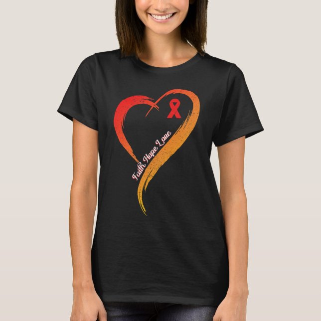 Camiseta Faith Hope Love Heart Disease Awareness Cardiologi (Anverso)