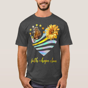 Camiseta Faith Hope Love Horses Daisy Chirstian God Religio
