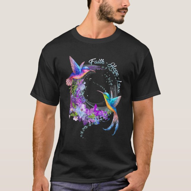 Camiseta Faith Hope Love Hummingbird Hummingbird Foto de Bi (Anverso)