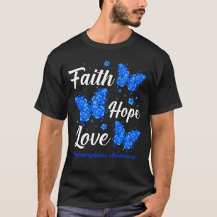 Camiseta Faith Hope Love Hydrocephalus Awareness Butterfly