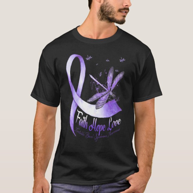 Camiseta Faith Hope Love Irritable Bowel Syndrome Awareness (Anverso)