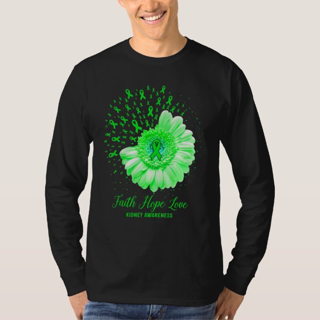 Camiseta Faith Hope Love Kidney Awareness Survivor Fighter (Anverso)