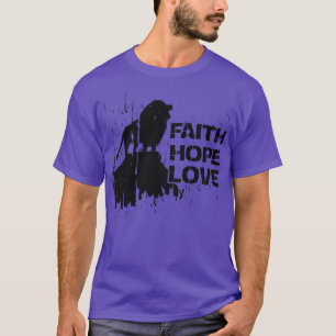 Camiseta Faith Hope Love Leon Jesus Bible Christian Faith