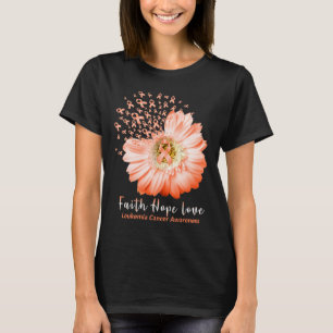 Camiseta Faith Hope Love Leukemia Awareness Naranja Ribbon 